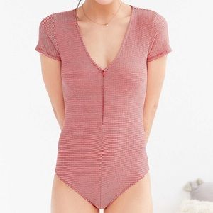 Urban Outfitters Red and White striped bodysuit